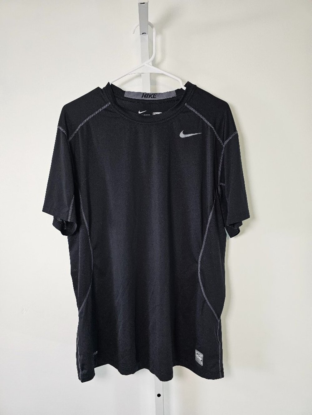 Nike Dri Fit Pro Combat Tee Shirt Black Fitted Athletic Gym XL